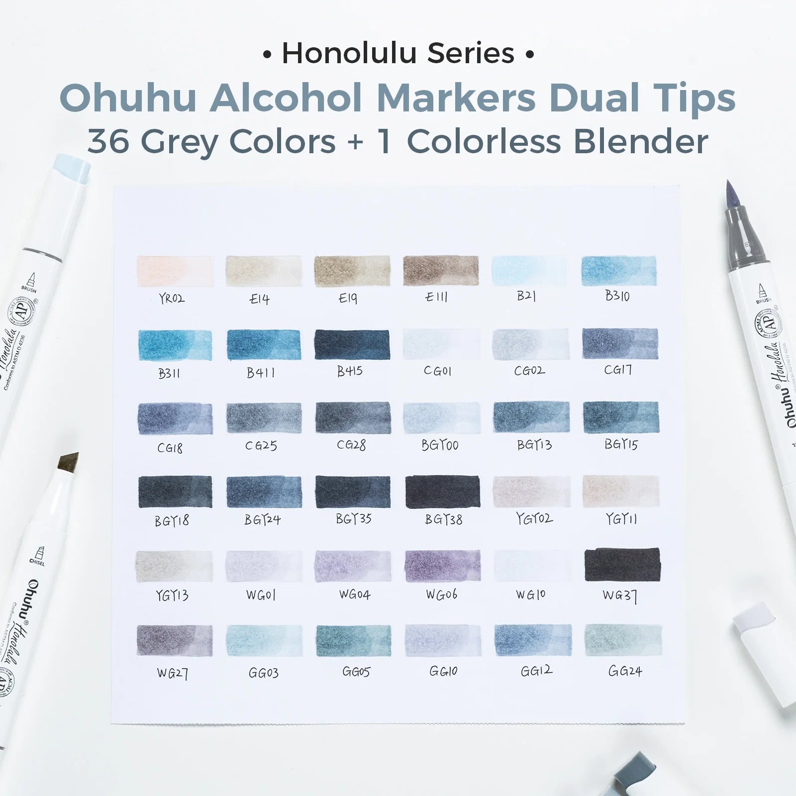 Ohuhu Honolulu Marker Pen Set Color Markers Alcohol Art Markers