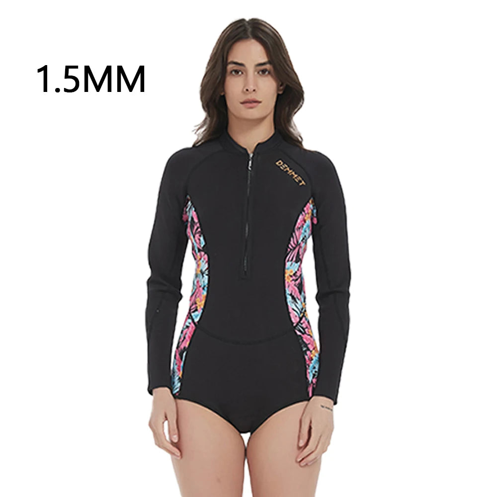 Woman Bikini Wetsuit One Piece Shorty Diving Suit