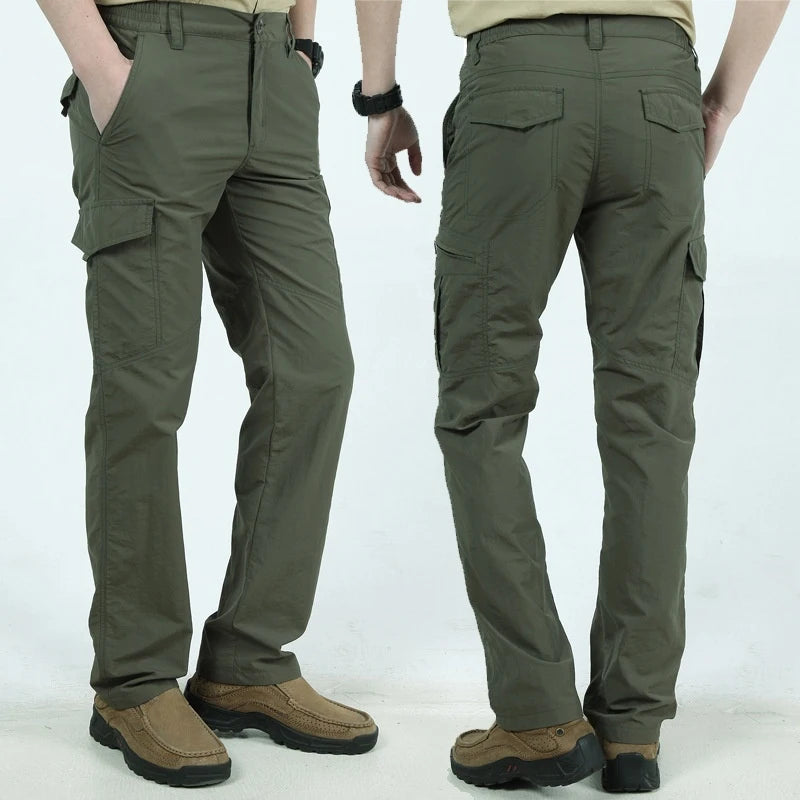 Men's Summer Tactical Cargo Pants Lightweight Casual Waterproof Trousers