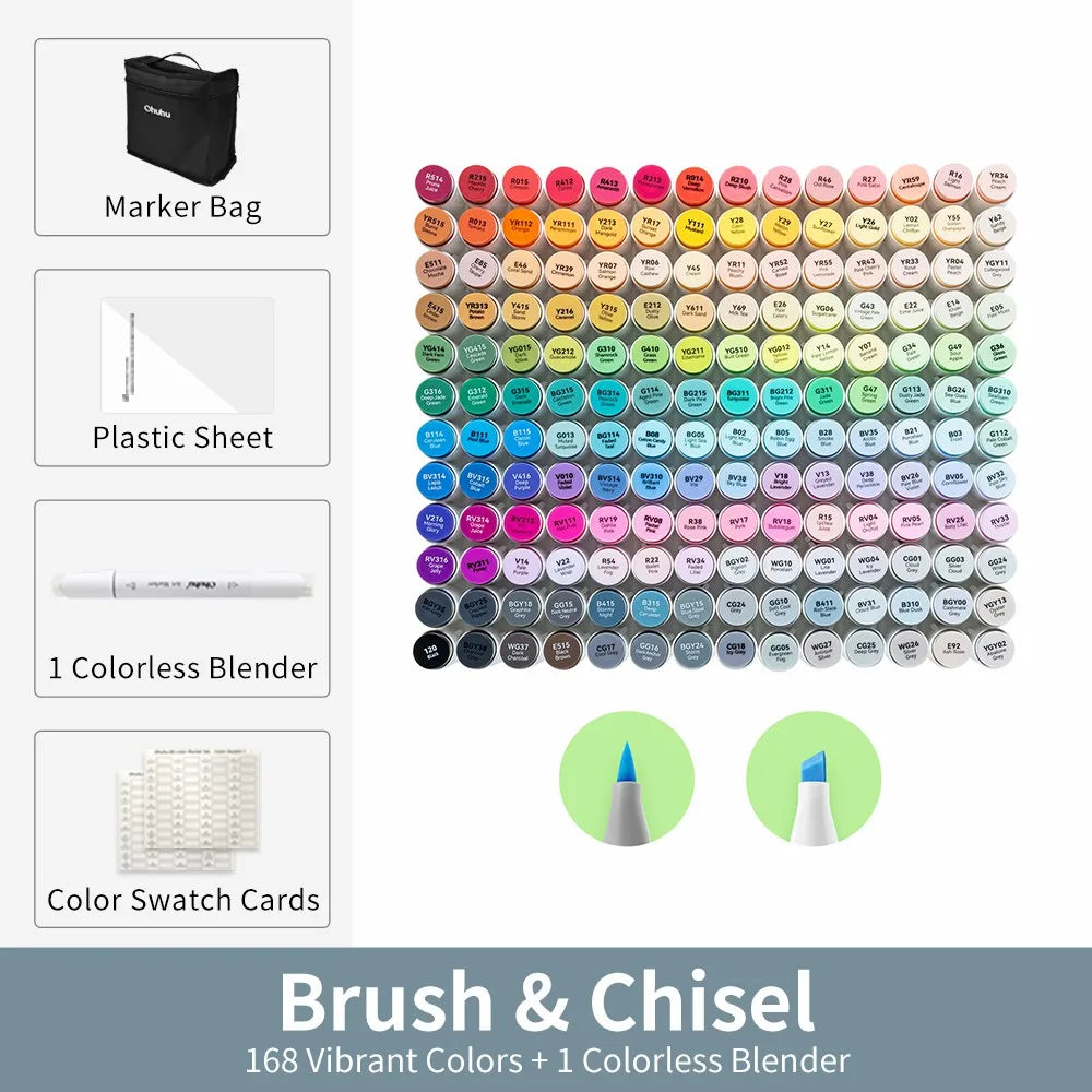 Ohuhu Honolulu Marker Pen Set Color Markers Alcohol Art Markers