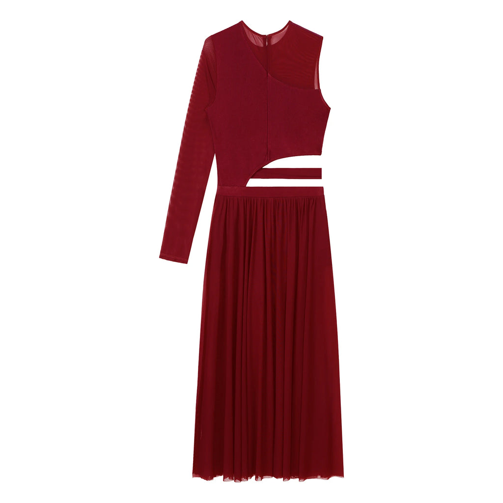 Women One Shoulder Long Sleeve Ballet Dance