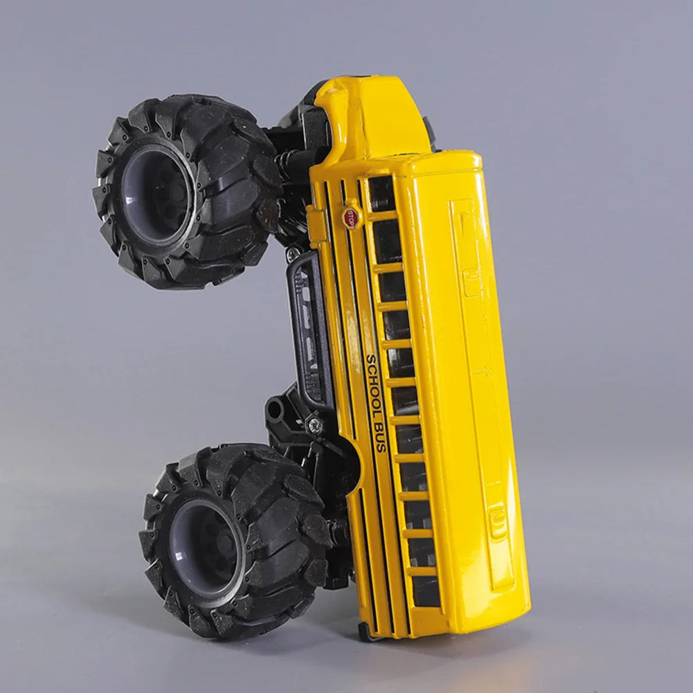 Monster School Bus Die Cast Metal Model Pullback Action Toy Monster Truck Big Wheels Play Vehicle Gifts for Kids Boys