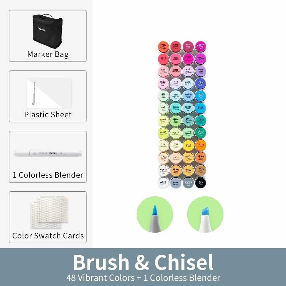 Ohuhu Honolulu Marker Pen Set Color Markers Alcohol Art Markers