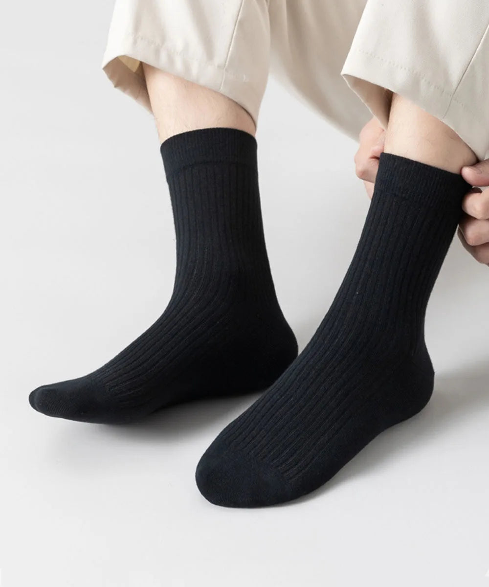 5 Pairs 100% Cotton Women Men Socks Soft Casual Solid (overseas product)