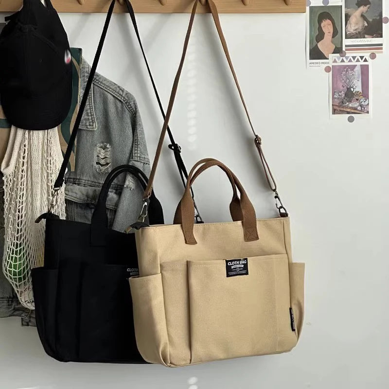 Urban Minimalist Female Student Large Capacity tote bag.
