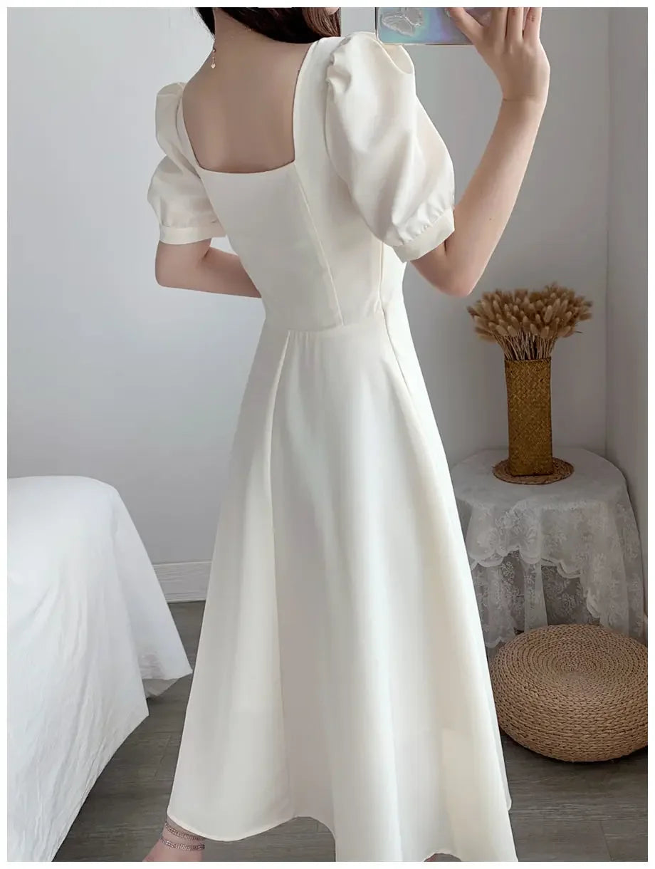 Slim Fit Women White Dress