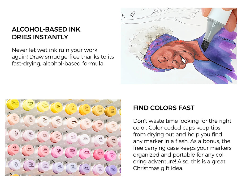 Ohuhu Honolulu Marker Pen Set Color Markers Alcohol Art Markers