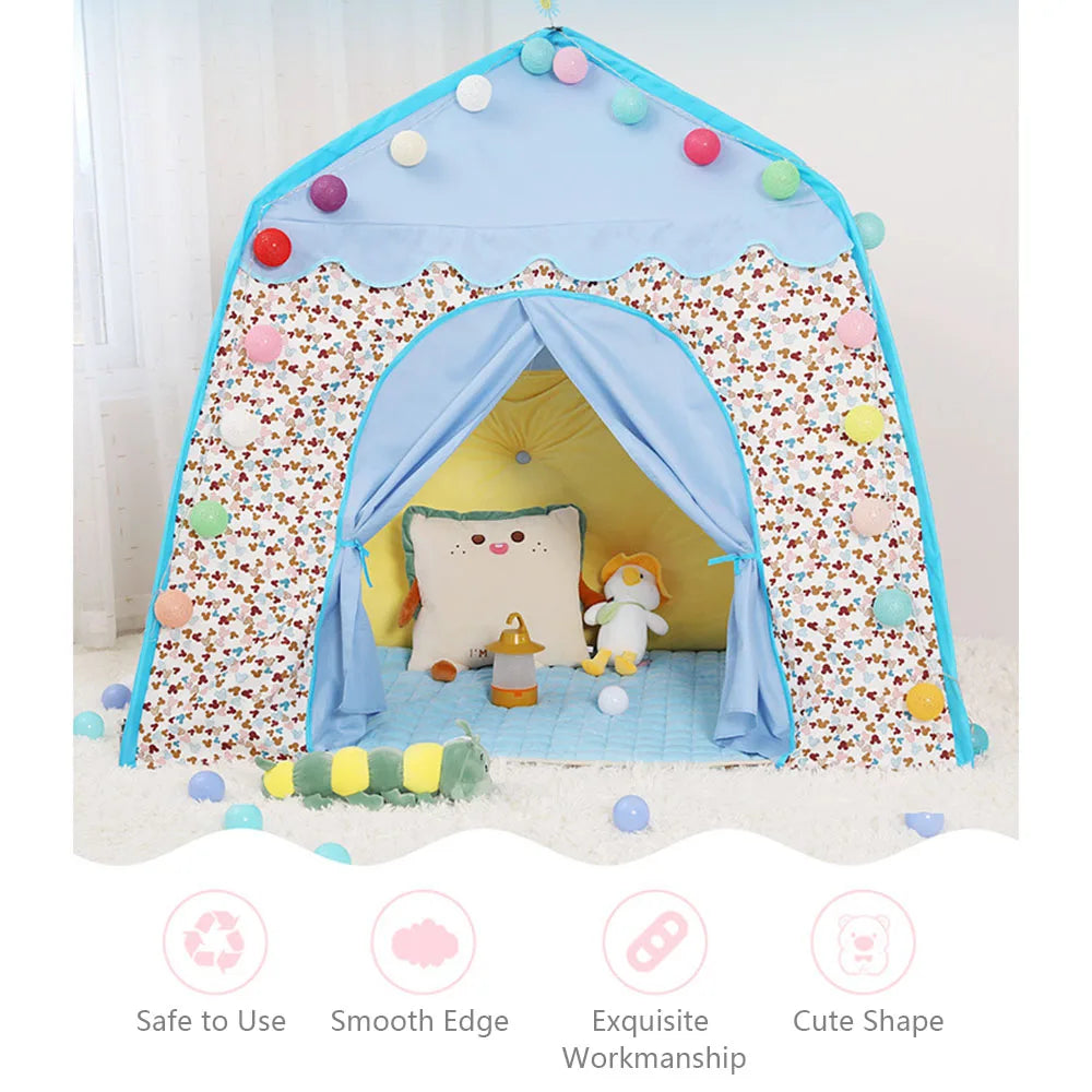 Kids Play Tent Princess Castle Play Tent Oxford Fabric Large Fairy Playhouse with Carry Bag for Boys & Girls Indoor Outdoor