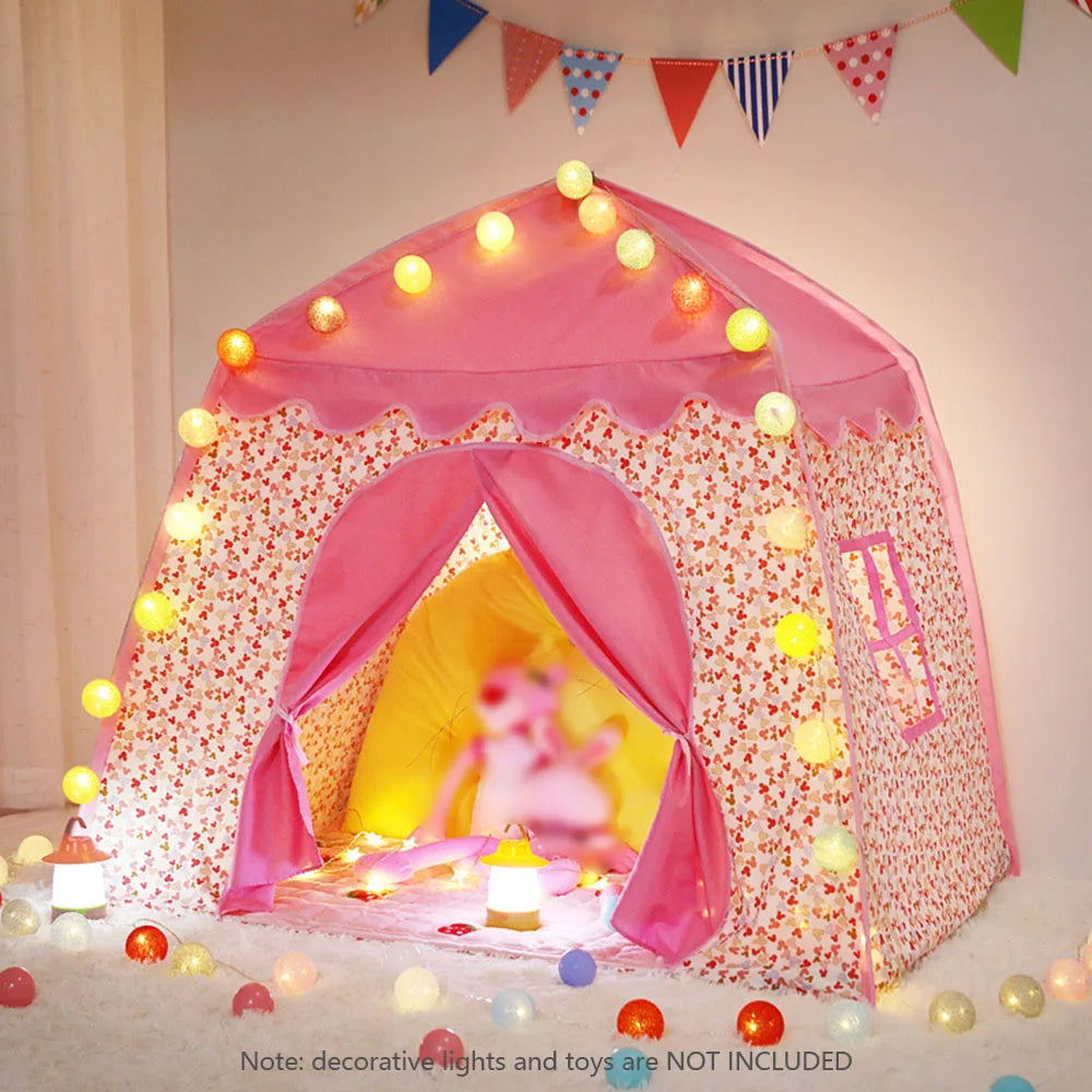Kids Play Tent Princess Castle Play Tent Oxford Fabric Large Fairy Playhouse with Carry Bag for Boys & Girls Indoor Outdoor