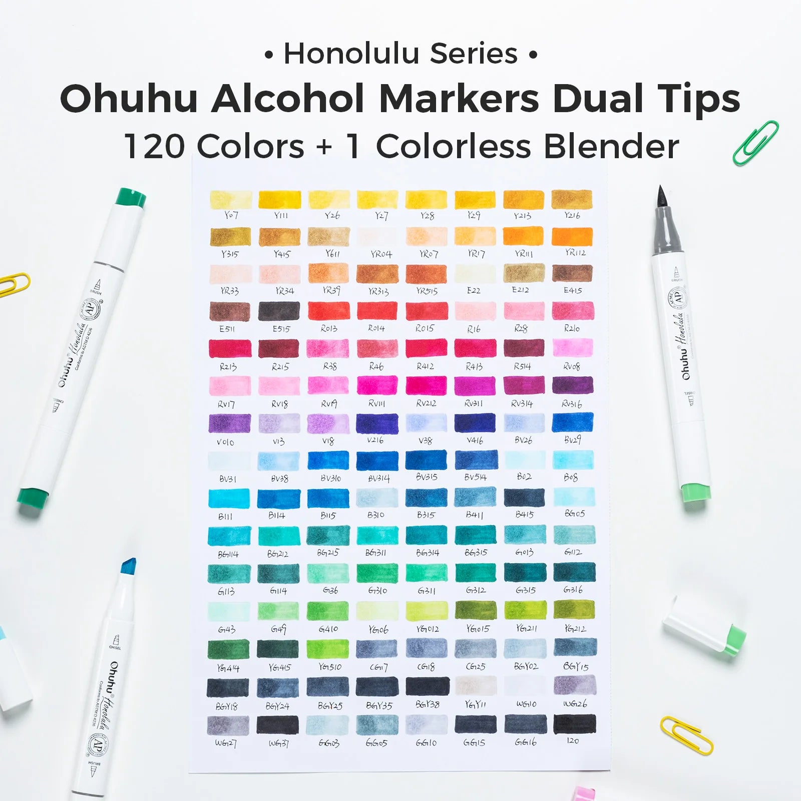 Ohuhu Honolulu Marker Pen Set Color Markers Alcohol Art Markers