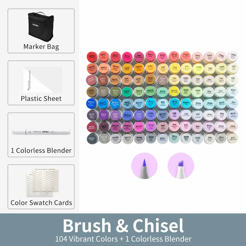 Ohuhu Honolulu Marker Pen Set Color Markers Alcohol Art Markers