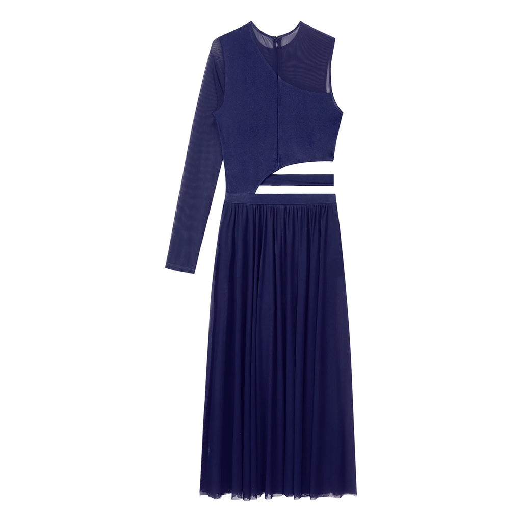 Women One Shoulder Long Sleeve Ballet Dance