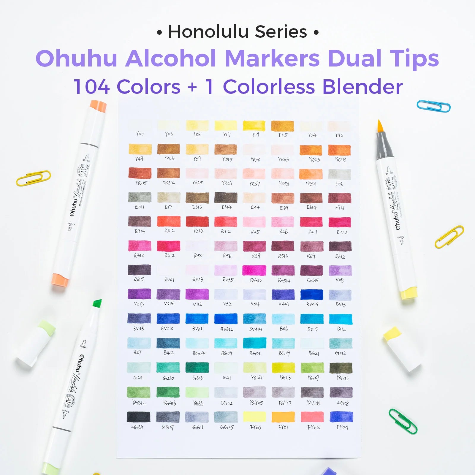 Ohuhu Honolulu Marker Pen Set Color Markers Alcohol Art Markers