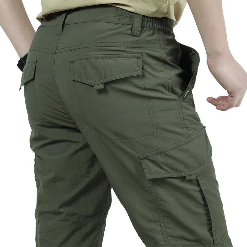 Men's Summer Tactical Cargo Pants Lightweight Casual Waterproof Trousers