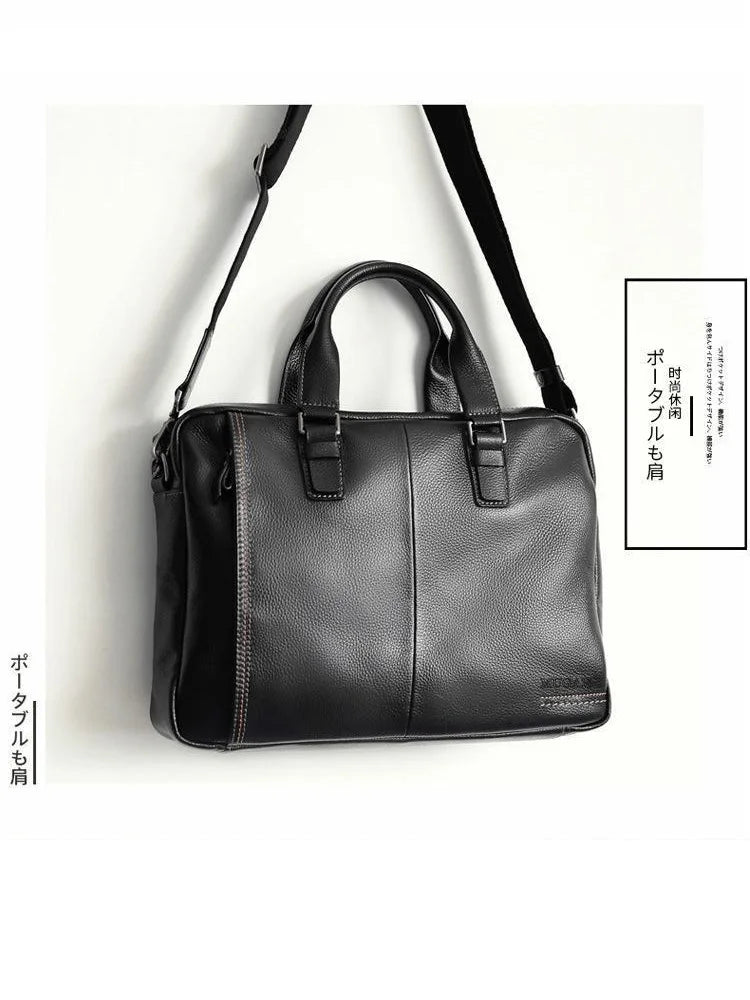High Quality Cowhide Men's Business Handbag shoulder bag 100% Genuine leather