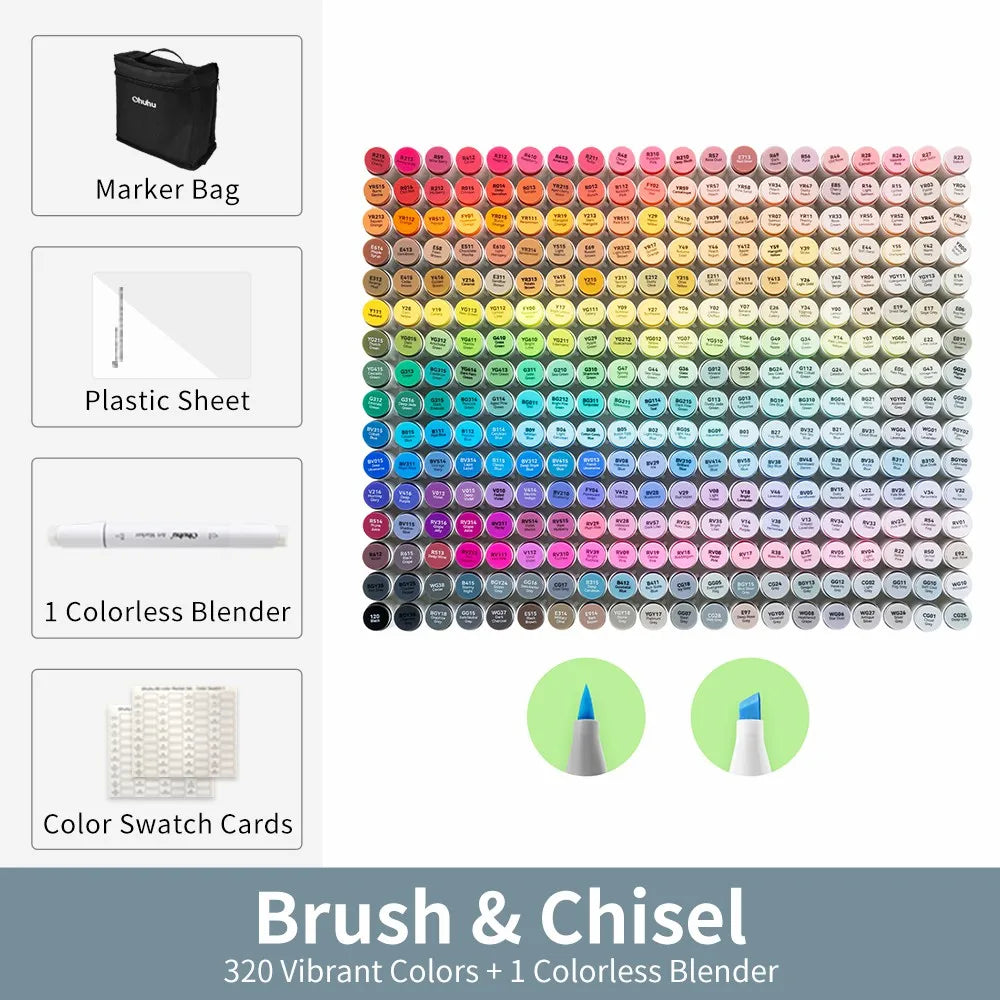 Ohuhu Honolulu Marker Pen Set Color Markers Alcohol Art Markers