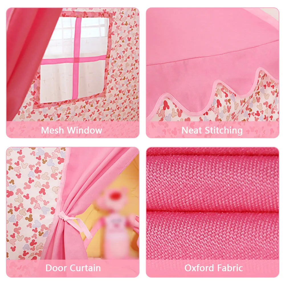 Kids Play Tent Princess Castle Play Tent Oxford Fabric Large Fairy Playhouse with Carry Bag for Boys & Girls Indoor Outdoor