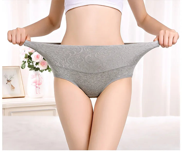 3Pcs/Lot Plus Size Underwear Women High Waist Women's Cotton Brief