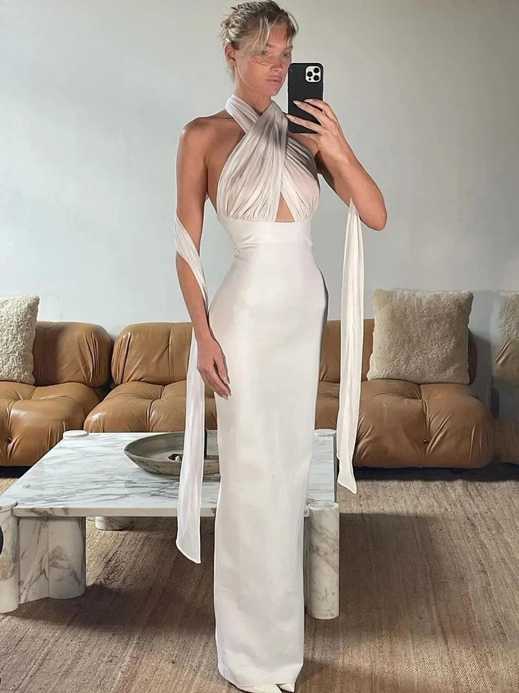 Kliou Ribbons Women Long Dress