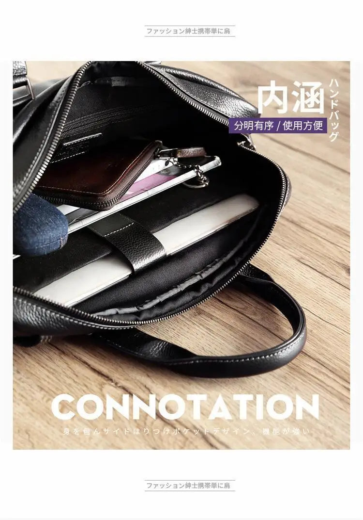 High Quality Cowhide Men's Business Handbag shoulder bag 100% Genuine leather