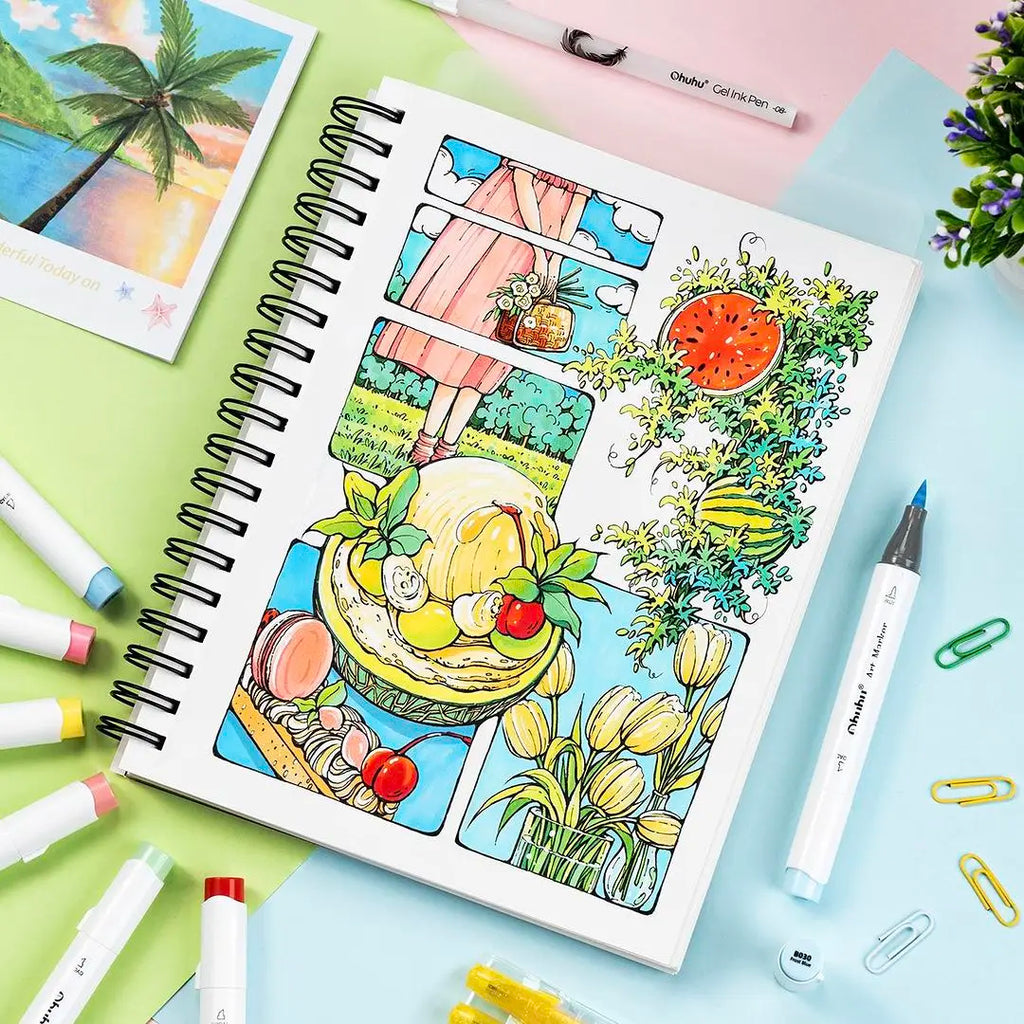 Ohuhu Honolulu Marker Pen Set Color Markers Alcohol Art Markers