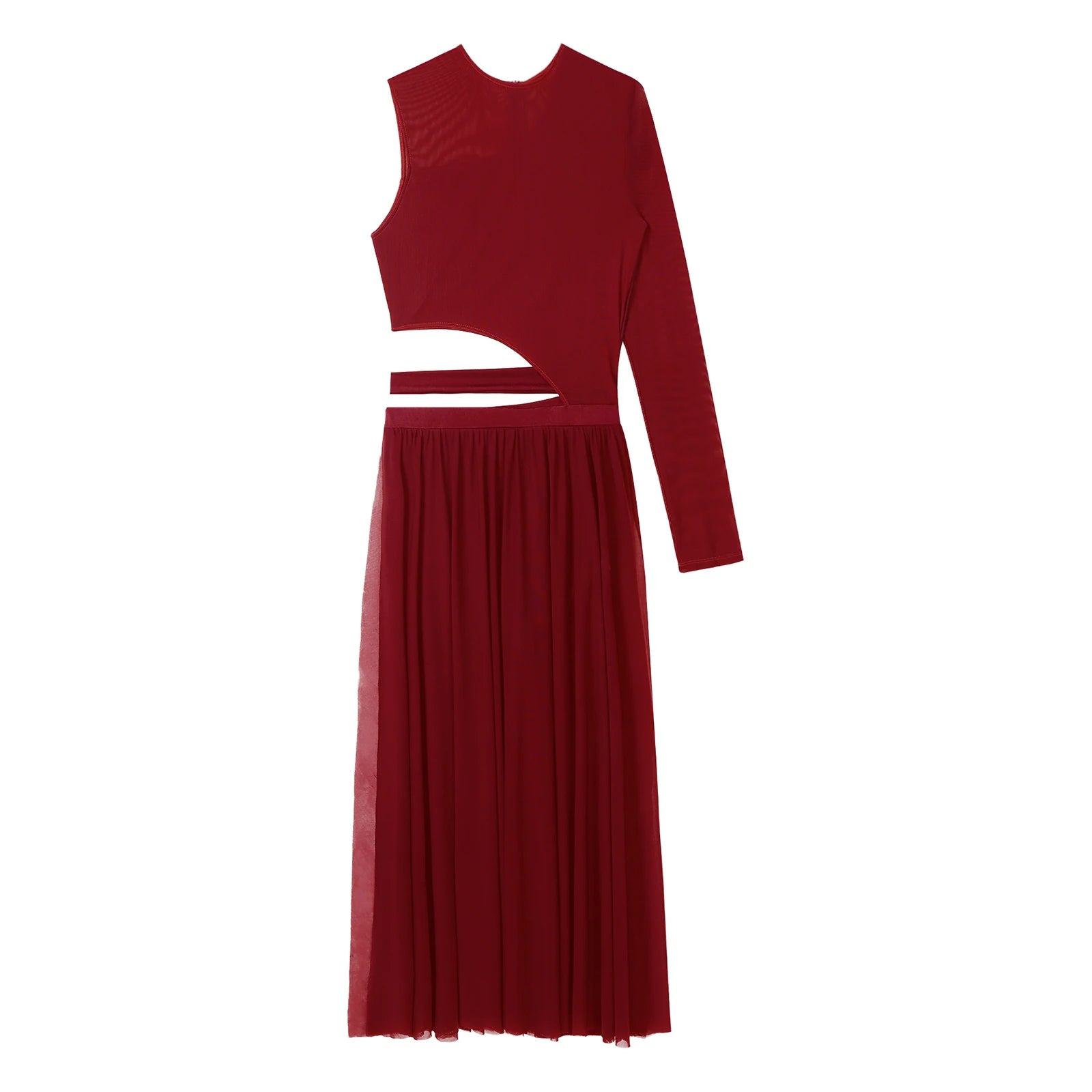 Women One Shoulder Long Sleeve Ballet Dance