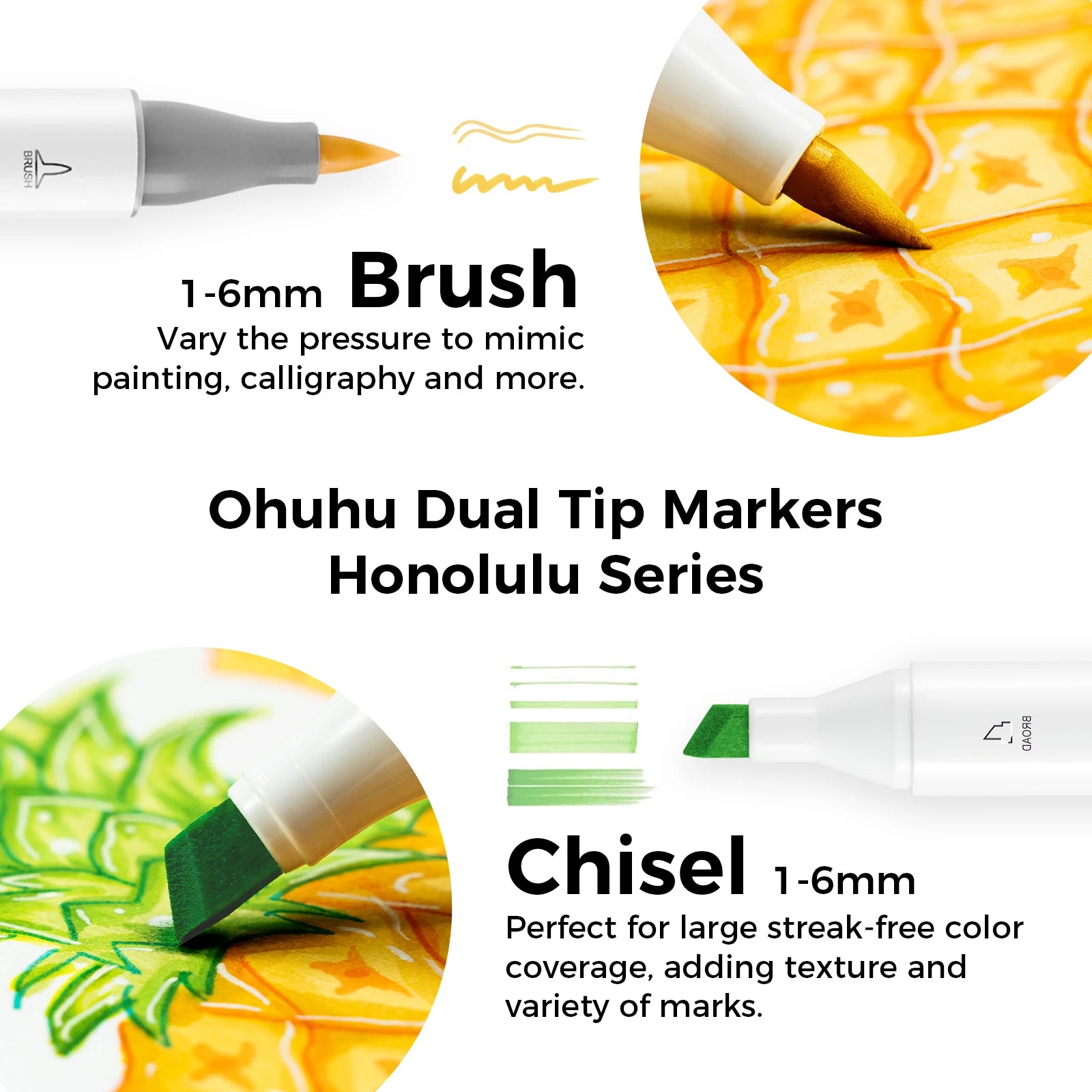 Ohuhu Honolulu Marker Pen Set Color Markers Alcohol Art Markers