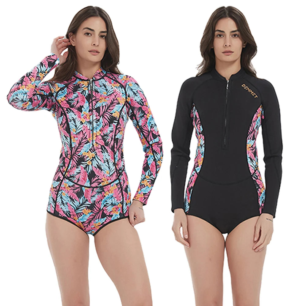 Woman Bikini Wetsuit One Piece Shorty Diving Suit