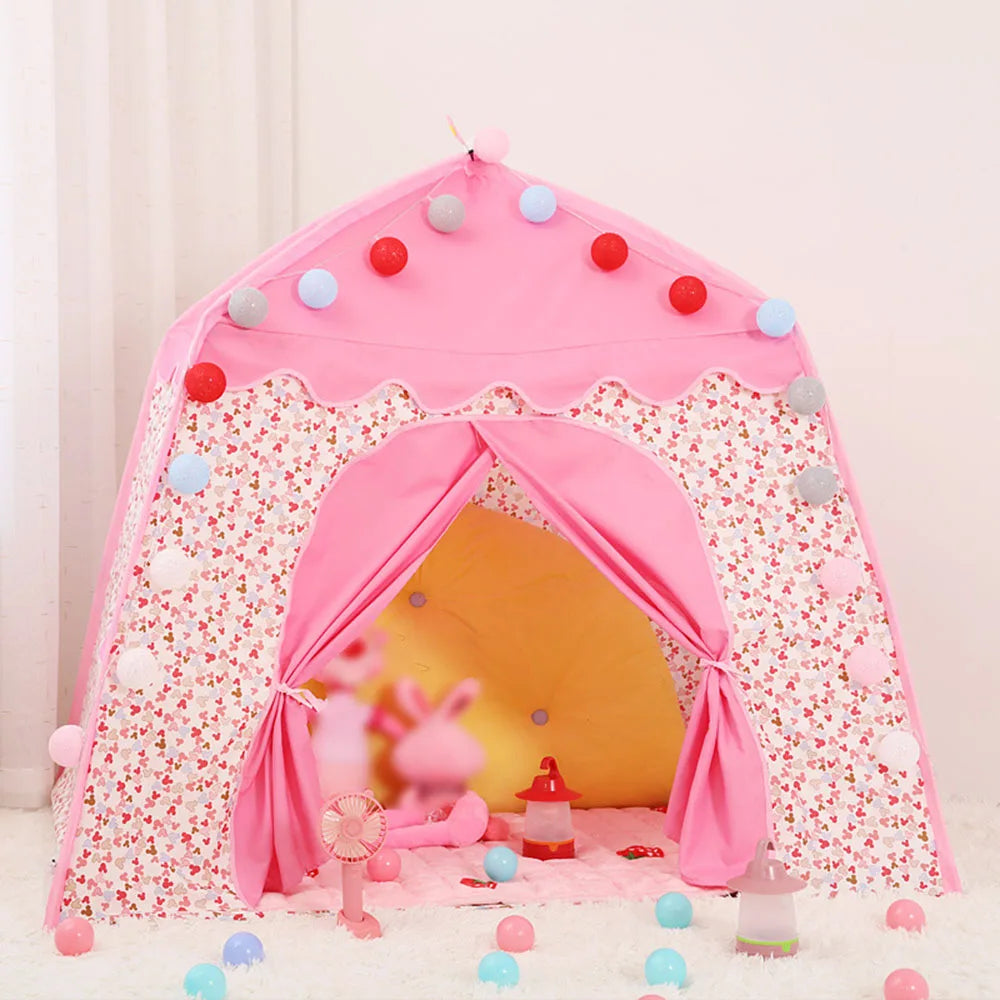 Kids Play Tent Princess Castle Play Tent Oxford Fabric Large Fairy Playhouse with Carry Bag for Boys & Girls Indoor Outdoor
