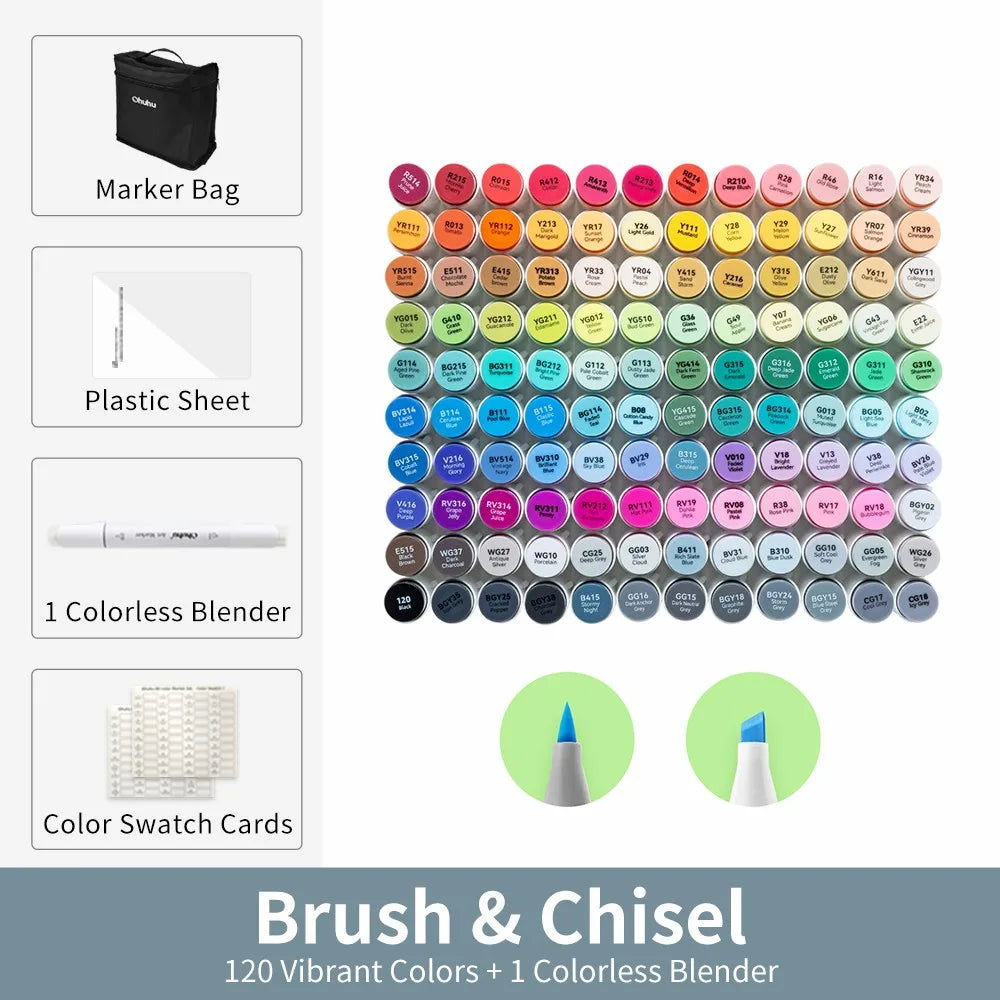 Ohuhu Honolulu Marker Pen Set Color Markers Alcohol Art Markers