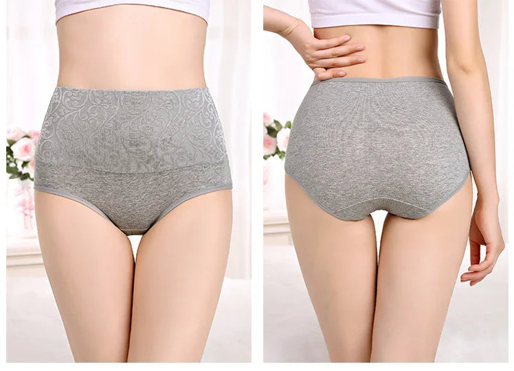 3Pcs/Lot Plus Size Underwear Women High Waist Women's Cotton Brief