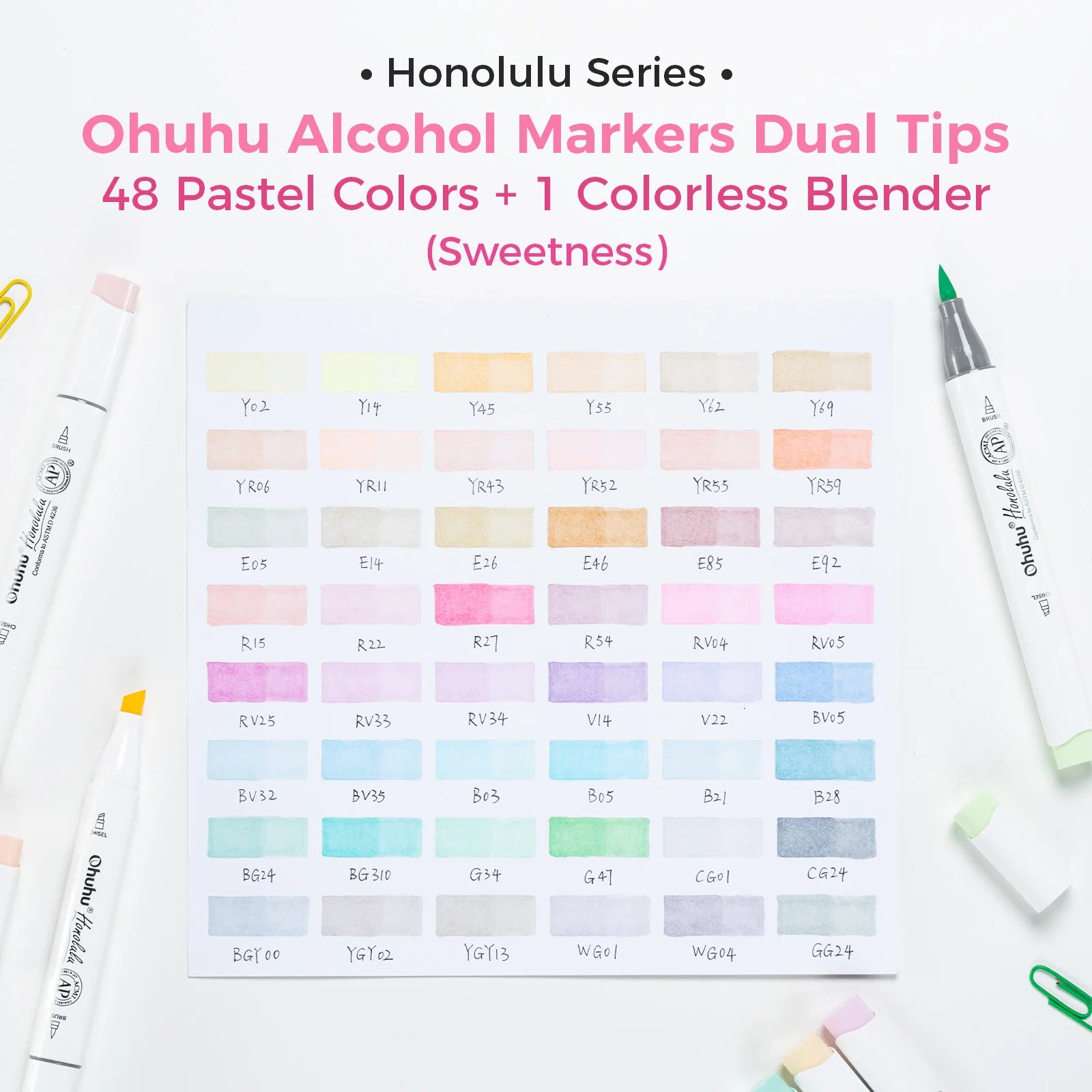 Ohuhu Honolulu Marker Pen Set Color Markers Alcohol Art Markers