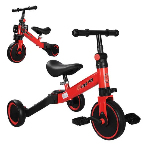 PORIYA 3 in1 Toddler Kid Ride on Toy Balance Bike Scooter Tricycle 1.5-4 Years Push Car