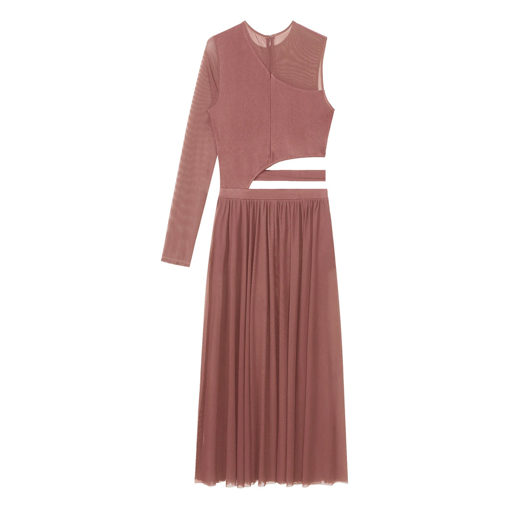 Women One Shoulder Long Sleeve Ballet Dance