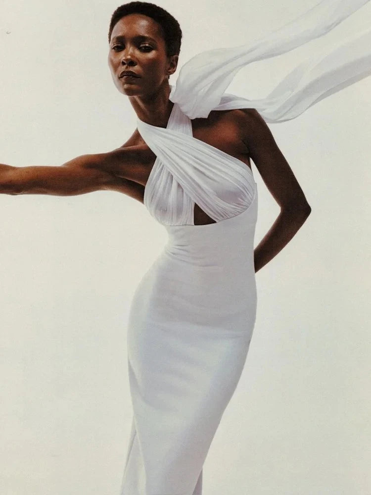 Kliou Ribbons Women Long Dress