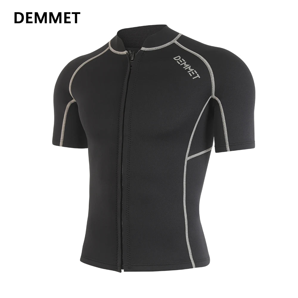 DEMMET 3MM Short Wetsuit Men Neoprene Diving Suit Split Sleeve