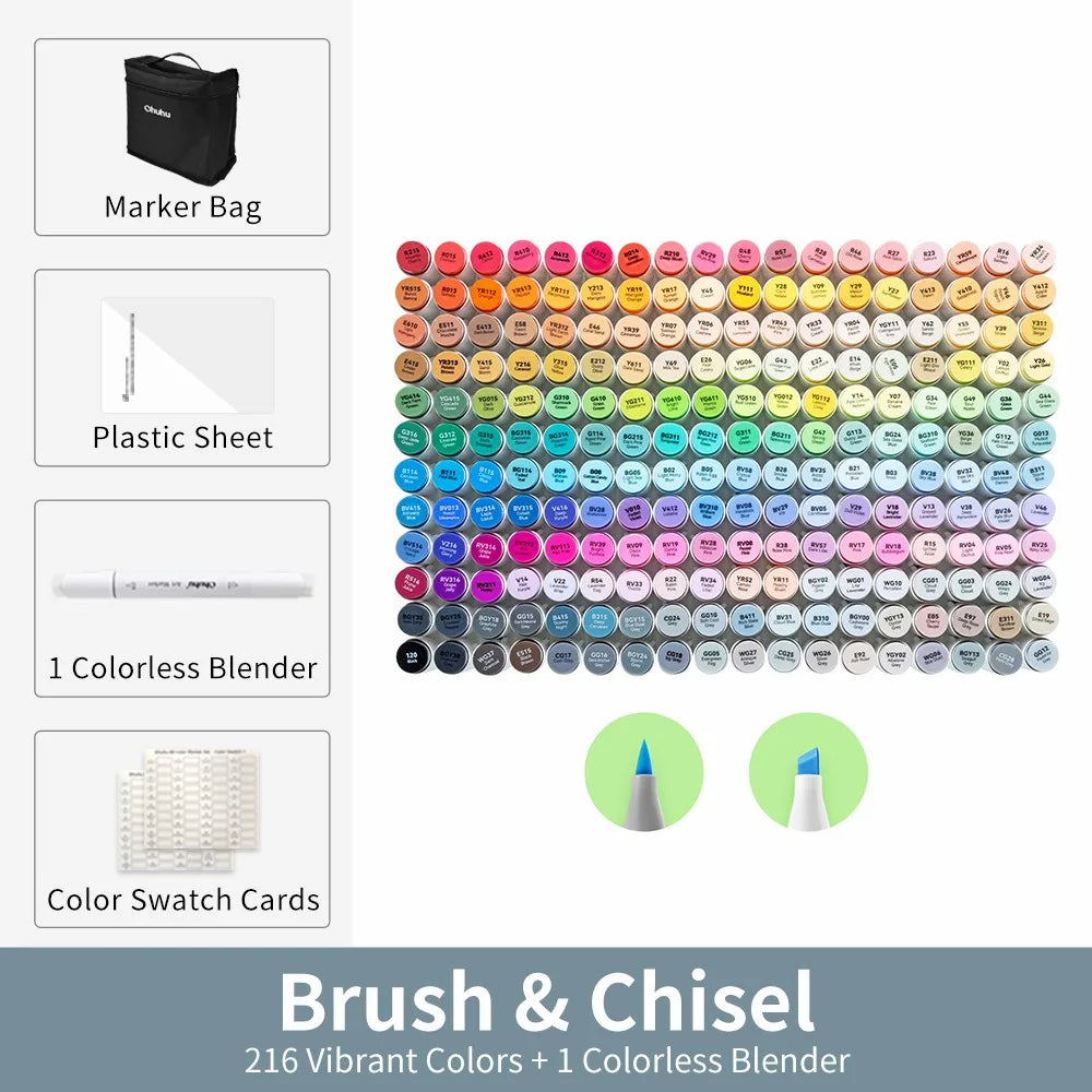 Ohuhu Honolulu Marker Pen Set Color Markers Alcohol Art Markers