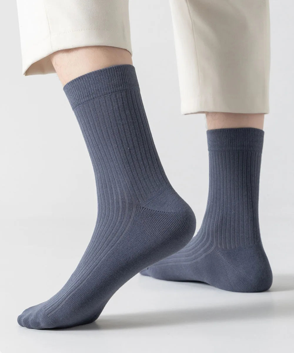 5 Pairs 100% Cotton Women Men Socks Soft Casual Solid (overseas product)