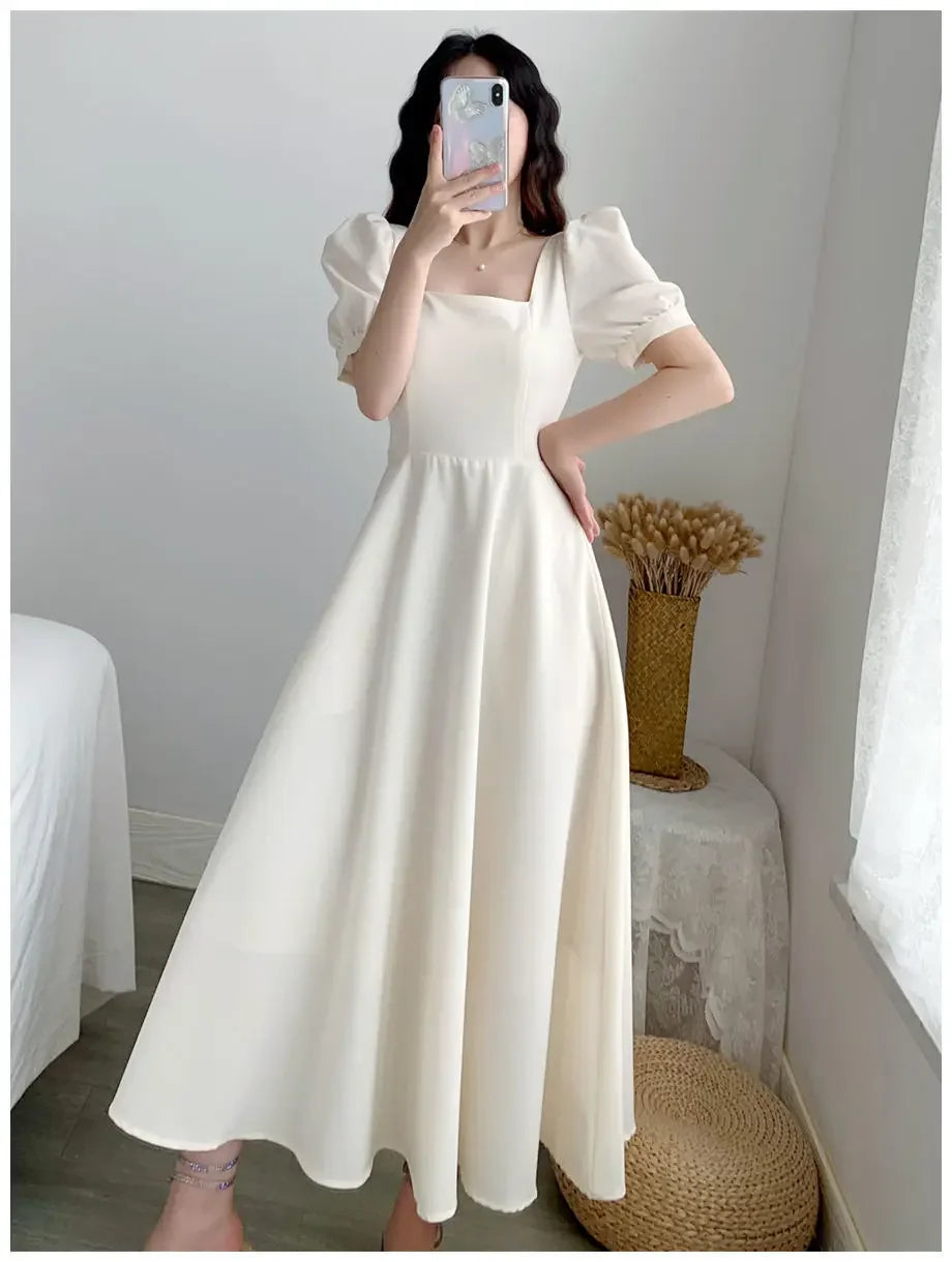 Slim Fit Women White Dress