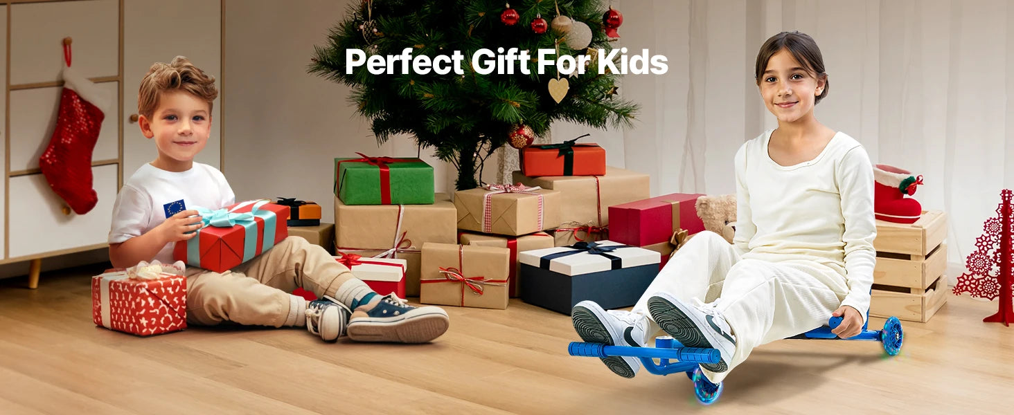 SucceBuy 198lbs Ride on Scooter Swing Side-to-Side Powered by Zig-Zag Motion Sports Games Drifting Toys for Children Gifts