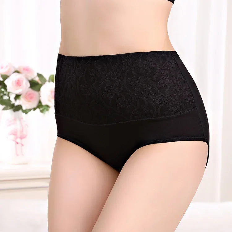 3Pcs/Lot Plus Size Underwear Women High Waist Women's Cotton Brief