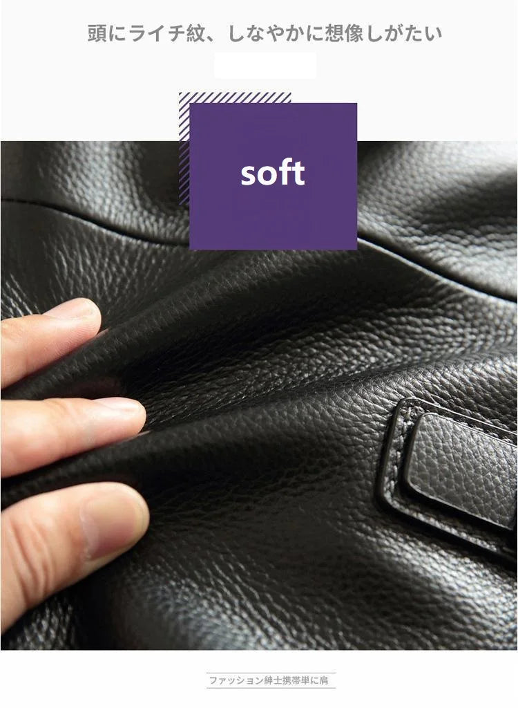 High Quality Cowhide Men's Business Handbag shoulder bag 100% Genuine leather