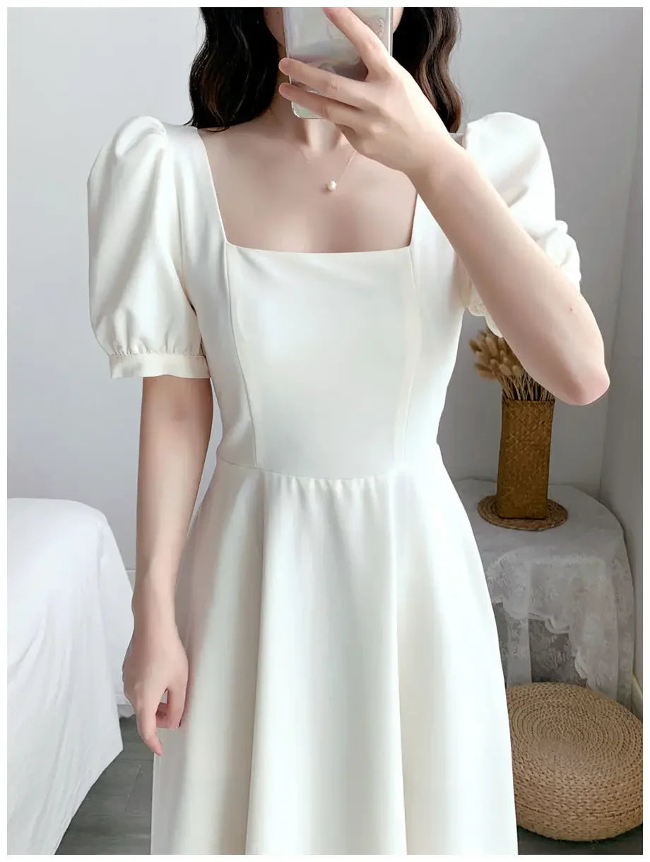 Slim Fit Women White Dress