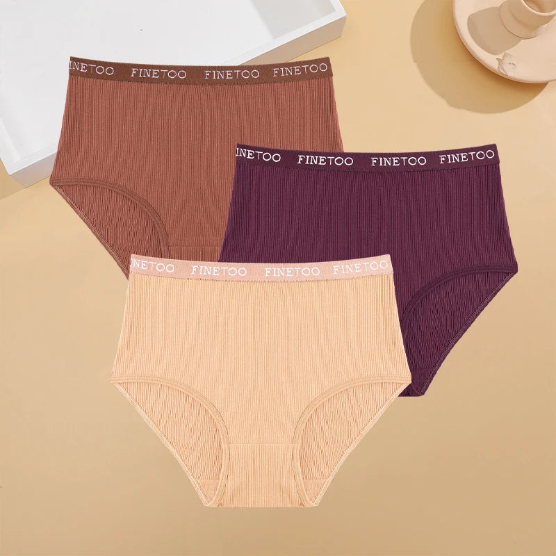 3Pcs Plus Size Cotton Underwear