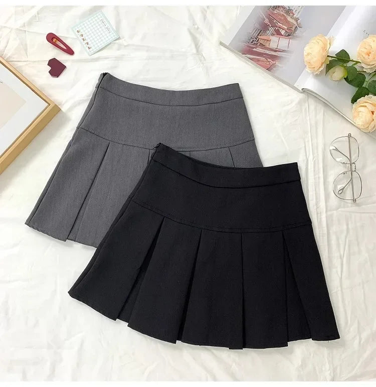 Grey High-waisted Mini Dress