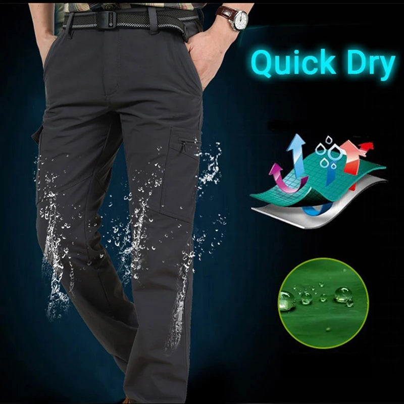 Men's Summer Tactical Cargo Pants Lightweight Casual Waterproof Trousers
