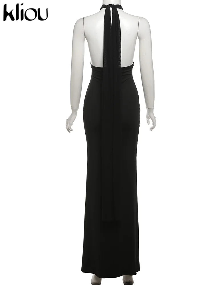 Kliou Ribbons Women Long Dress