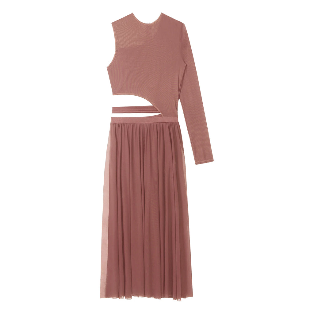 Women One Shoulder Long Sleeve Ballet Dance