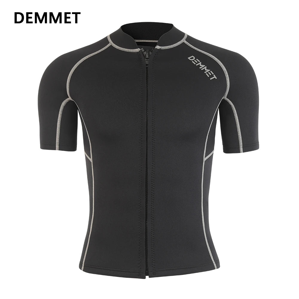 DEMMET 3MM Short Wetsuit Men Neoprene Diving Suit Split Sleeve