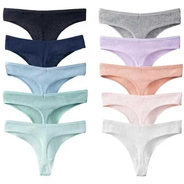 10Pcs/Set Women's New Thong Underwear Cotton Thread Underwear Fashionable Sexy Sports Pants Underwear Soft Comfortable Thong